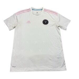 Adidas‎ Inter Miami Jersey Mens Size Large White Pink AEROREADY Soccer Kit